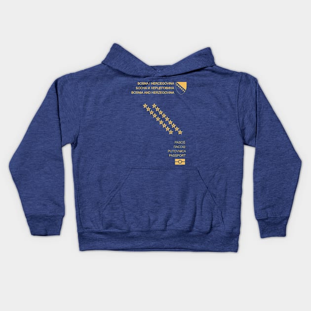 Bosnia Passport Kids Hoodie by Travellers